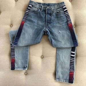 Levi’s Made and Crafted 501 High Rise Skinny Embroidered Jeans 24